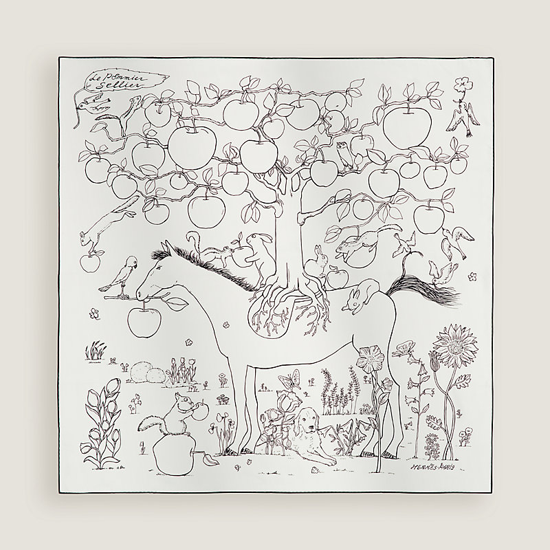 Le Pommier Sellier scarf 90 | Hermès USA